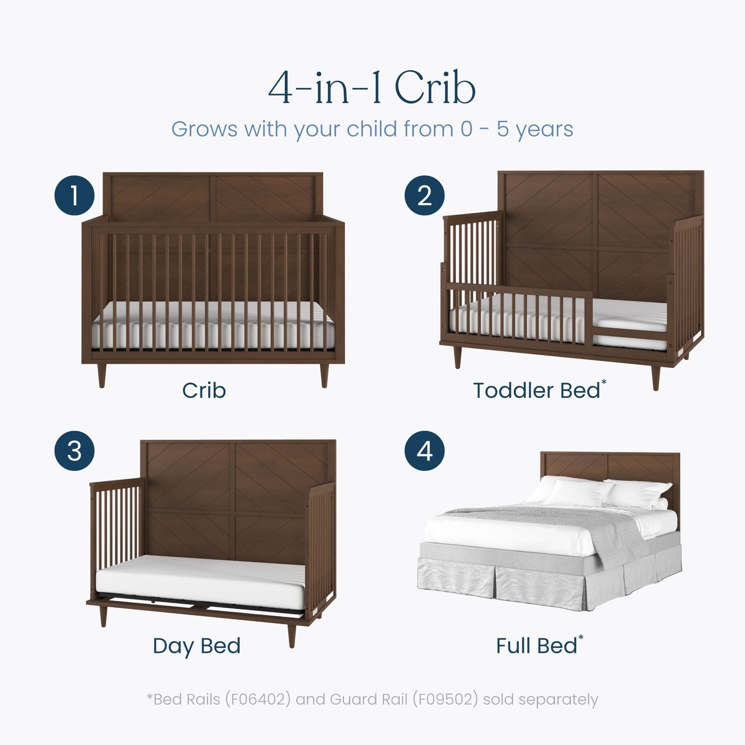 Surrey Hill 4-in-1 Convertible Crib. Toasted Chestnut - Image 3