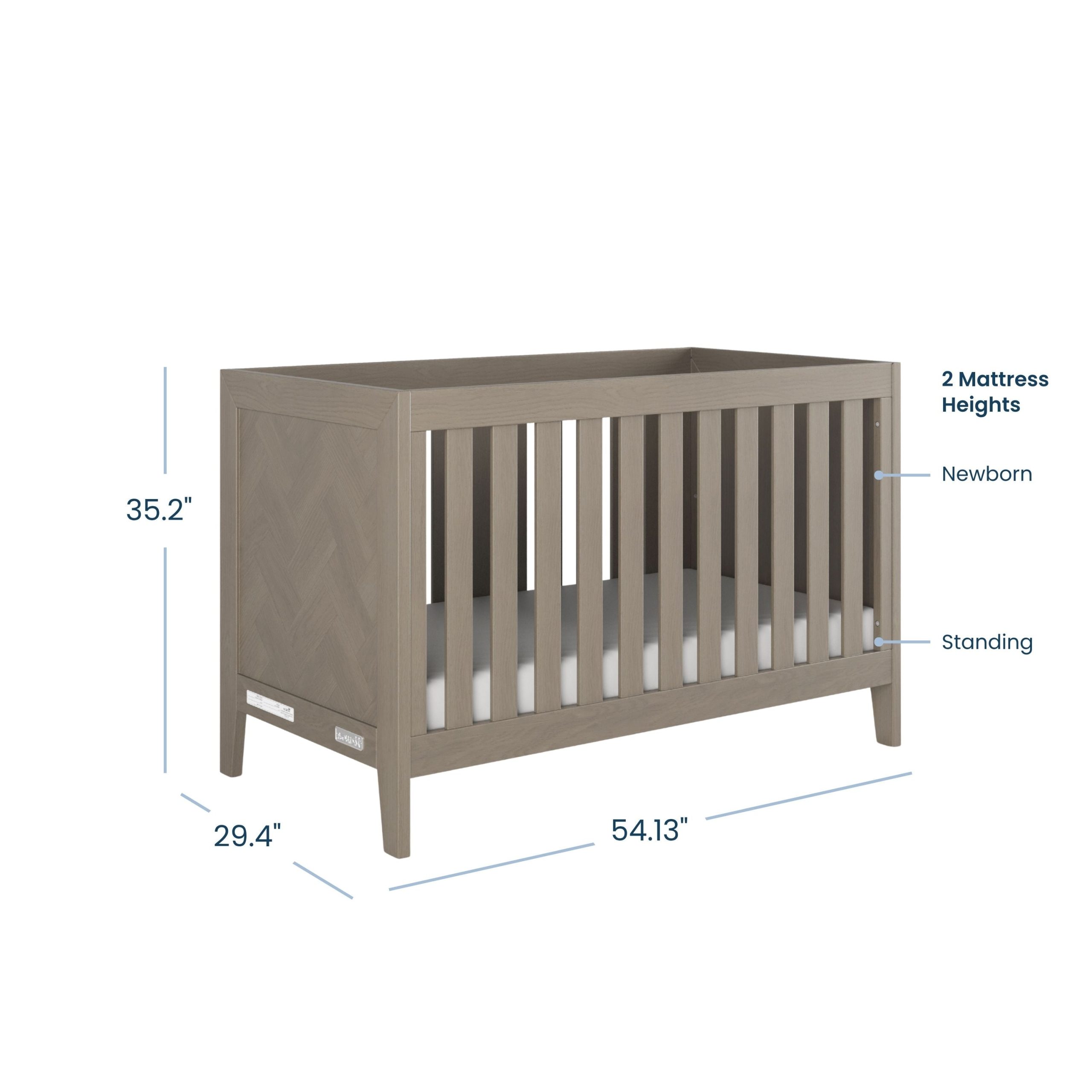 Kieran 3-in-1 Convertible Crib. Crescent Gray - Image 4
