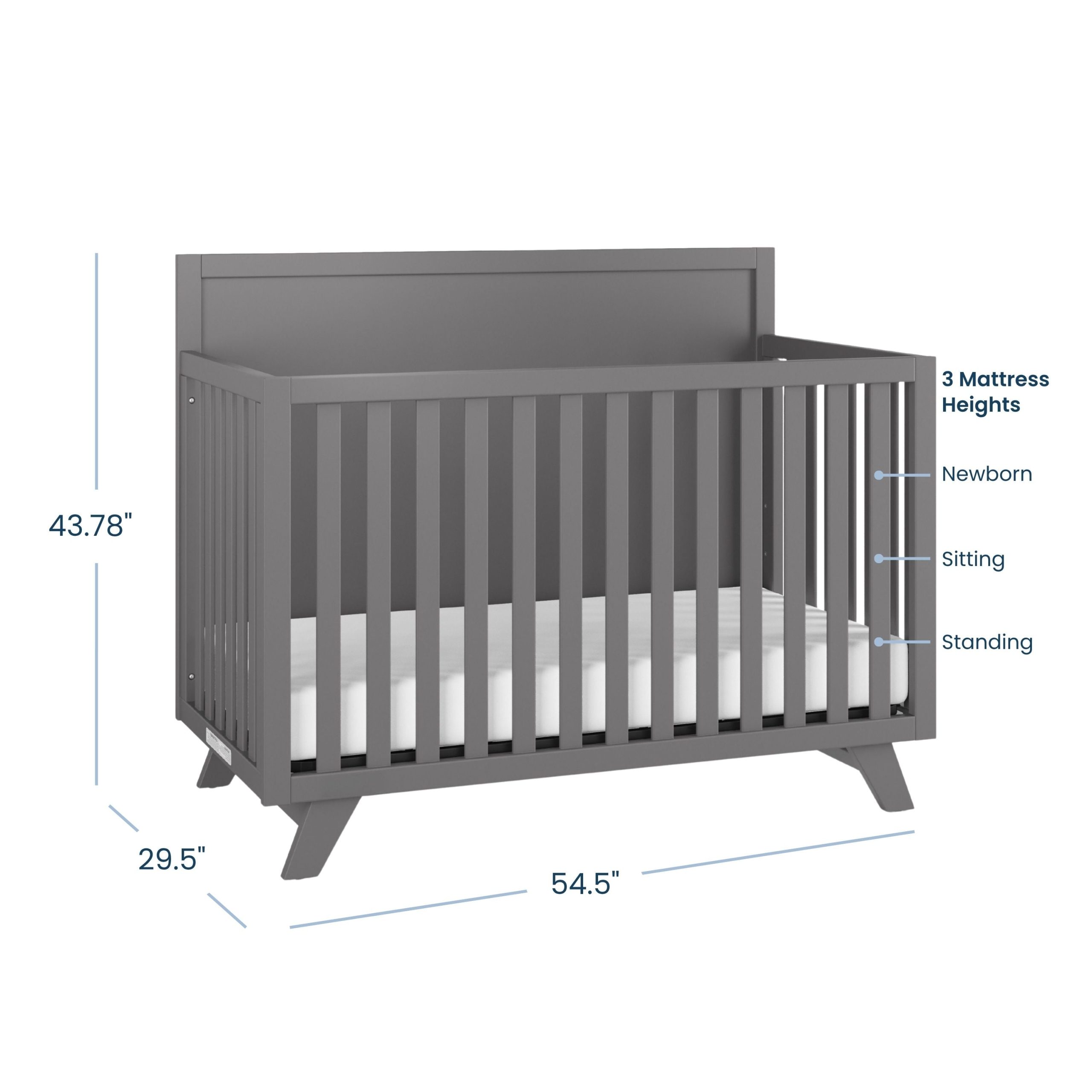 Soho 4-in-1 Flat Top Convertible Crib. Cool Gray - Image 4