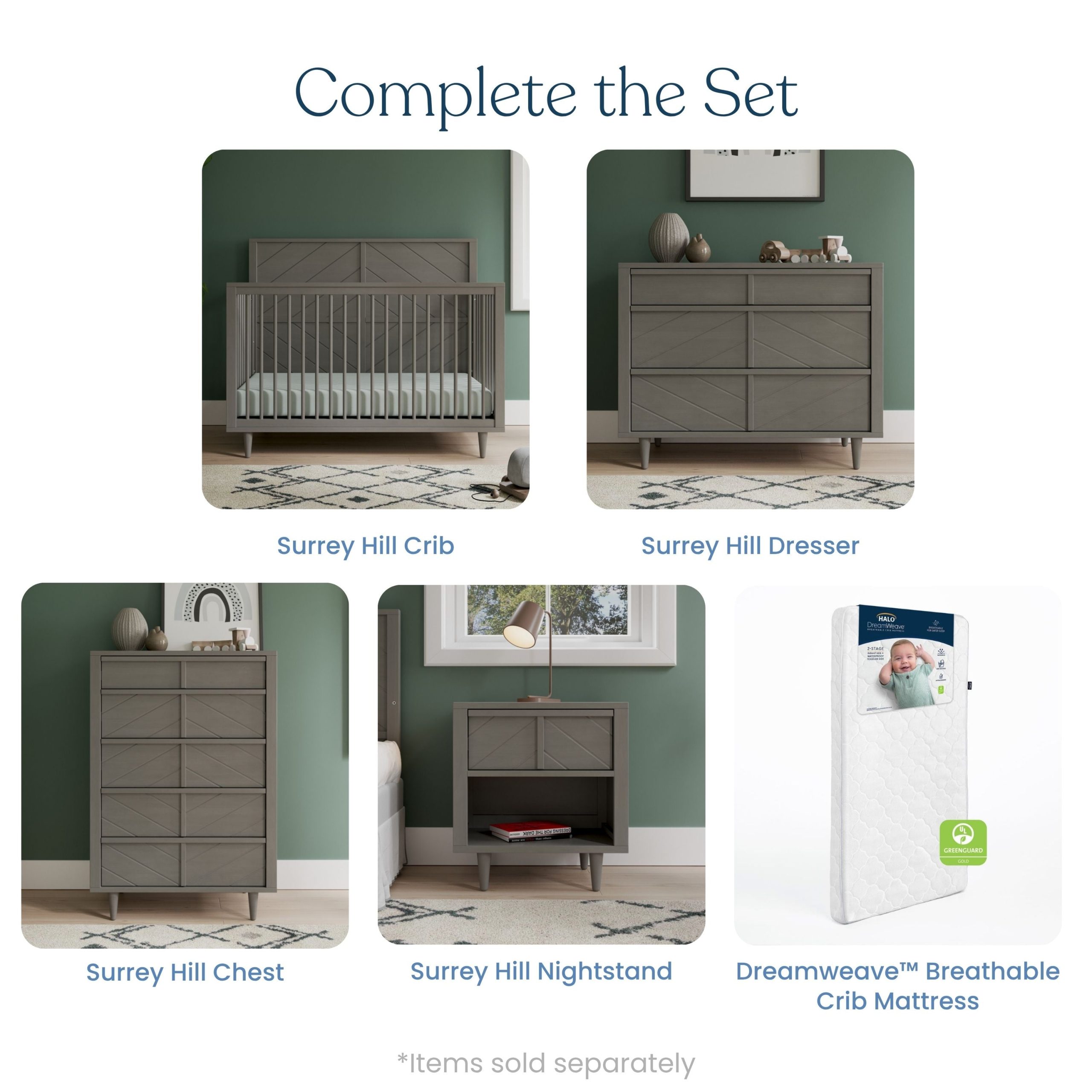 Surrey Hill 4-in-1 Convertible Crib. Lunar Gray - Image 6