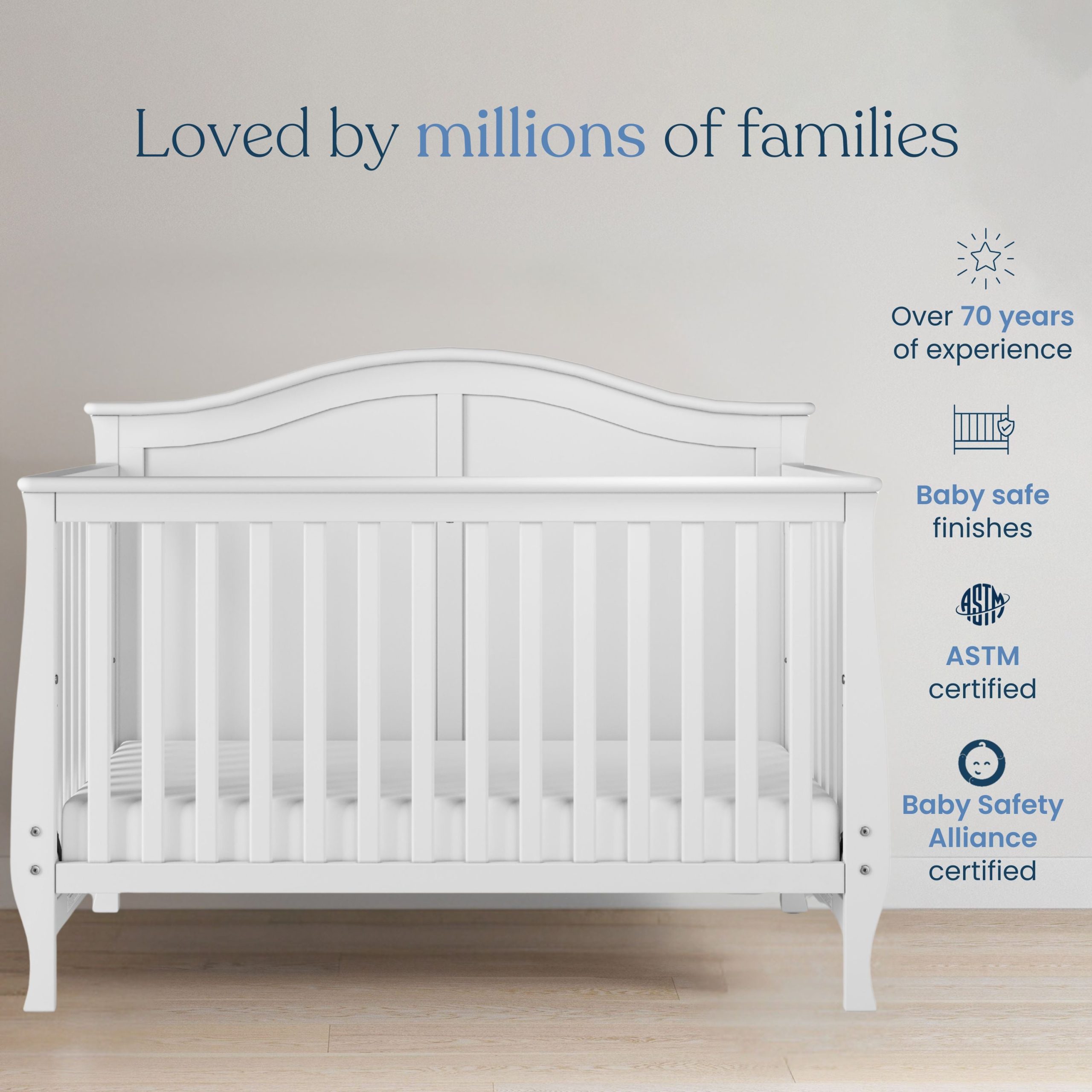 Camden 4-in-1 Convertible Crib. Matte White - Image 7