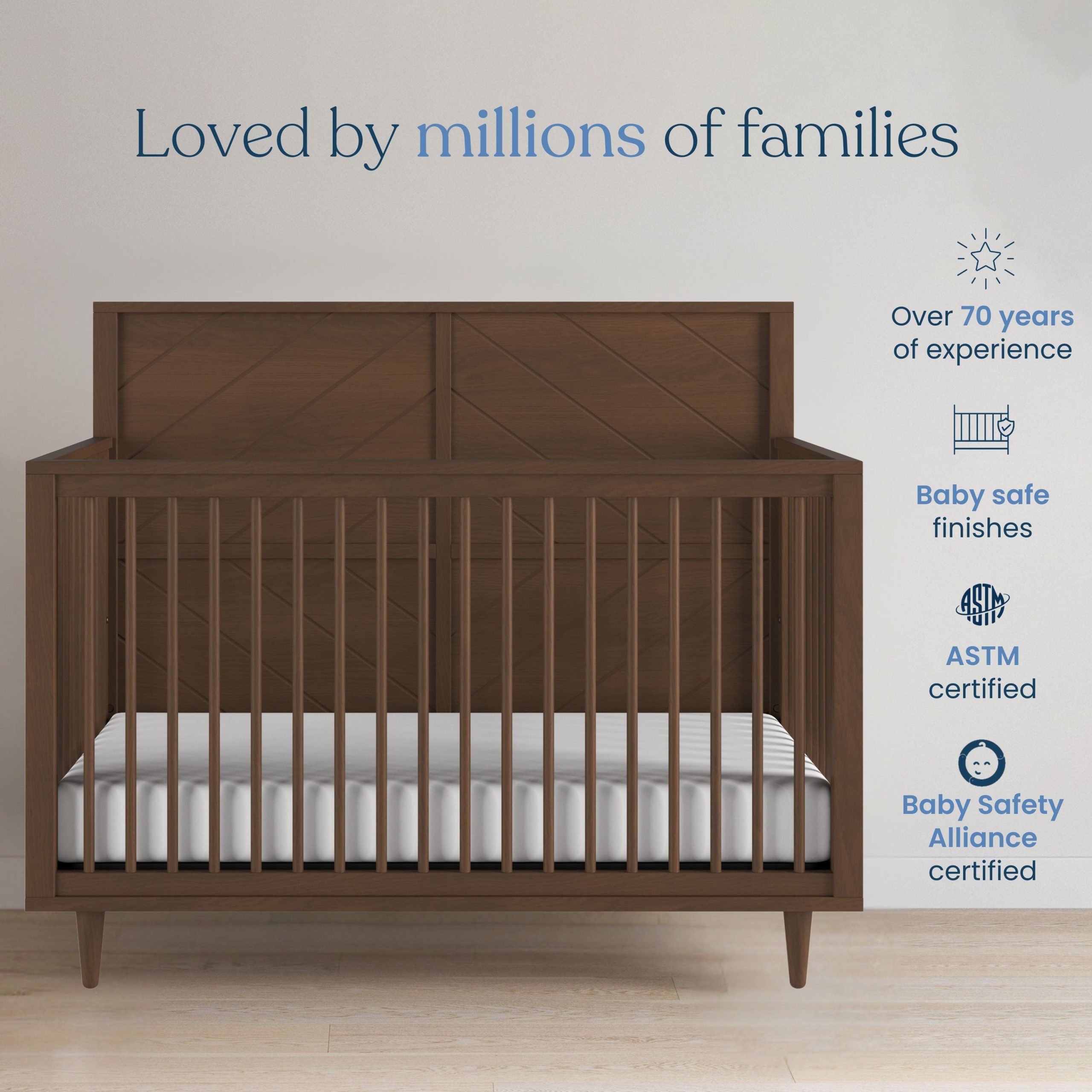 Surrey Hill 4-in-1 Convertible Crib. Toasted Chestnut - Image 7