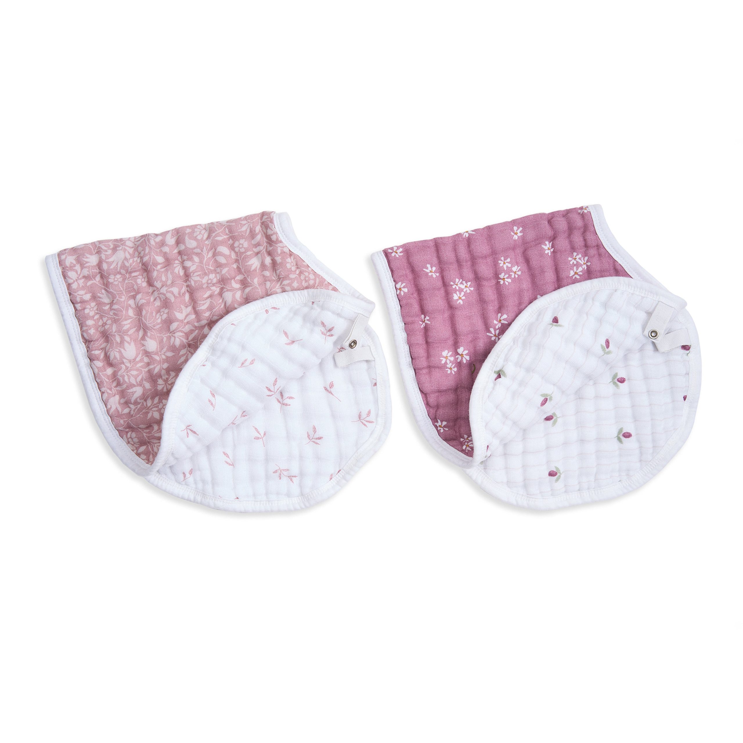 organic cotton muslin burpy bibs 2 pack - Image 3
