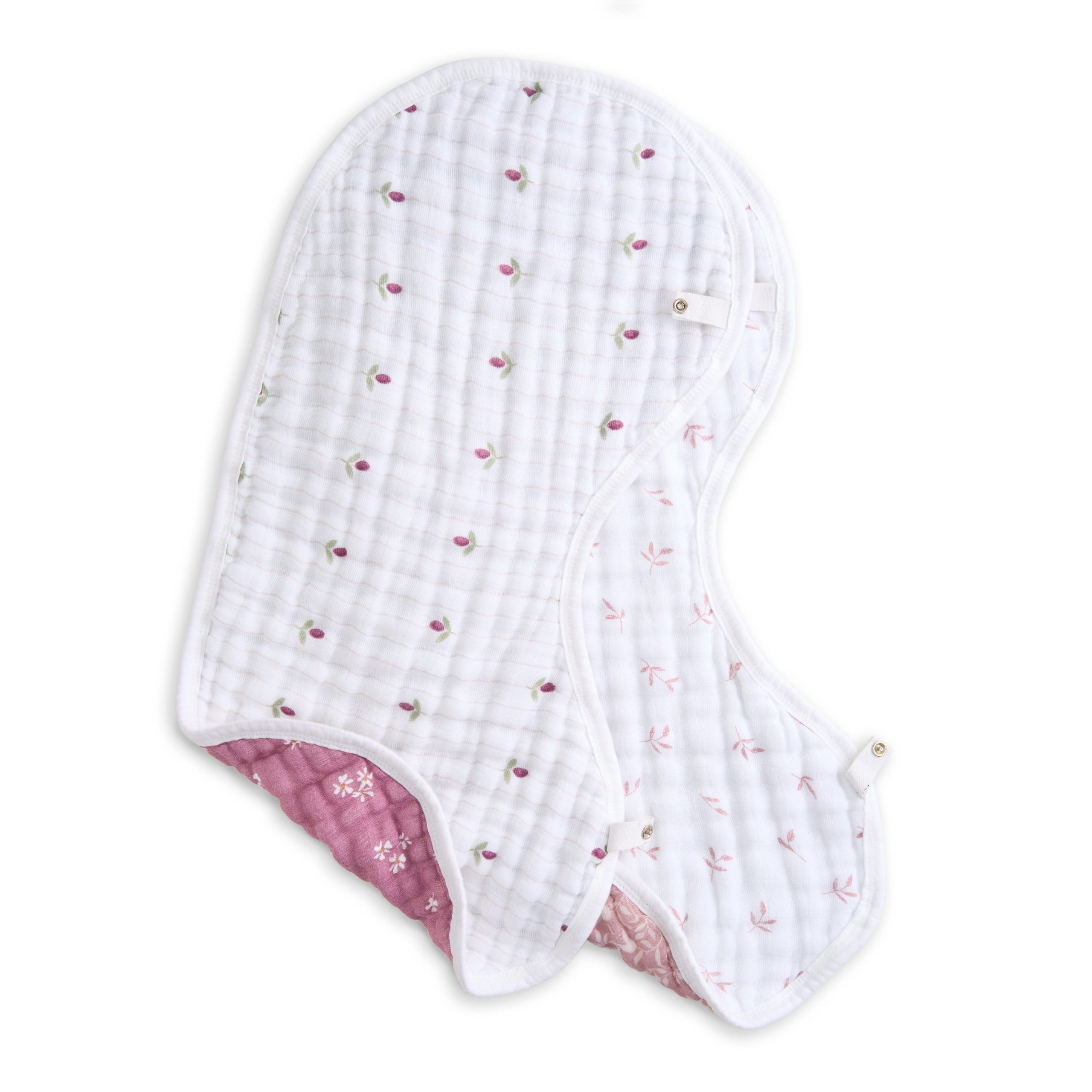 organic cotton muslin burpy bibs 2 pack - Image 4