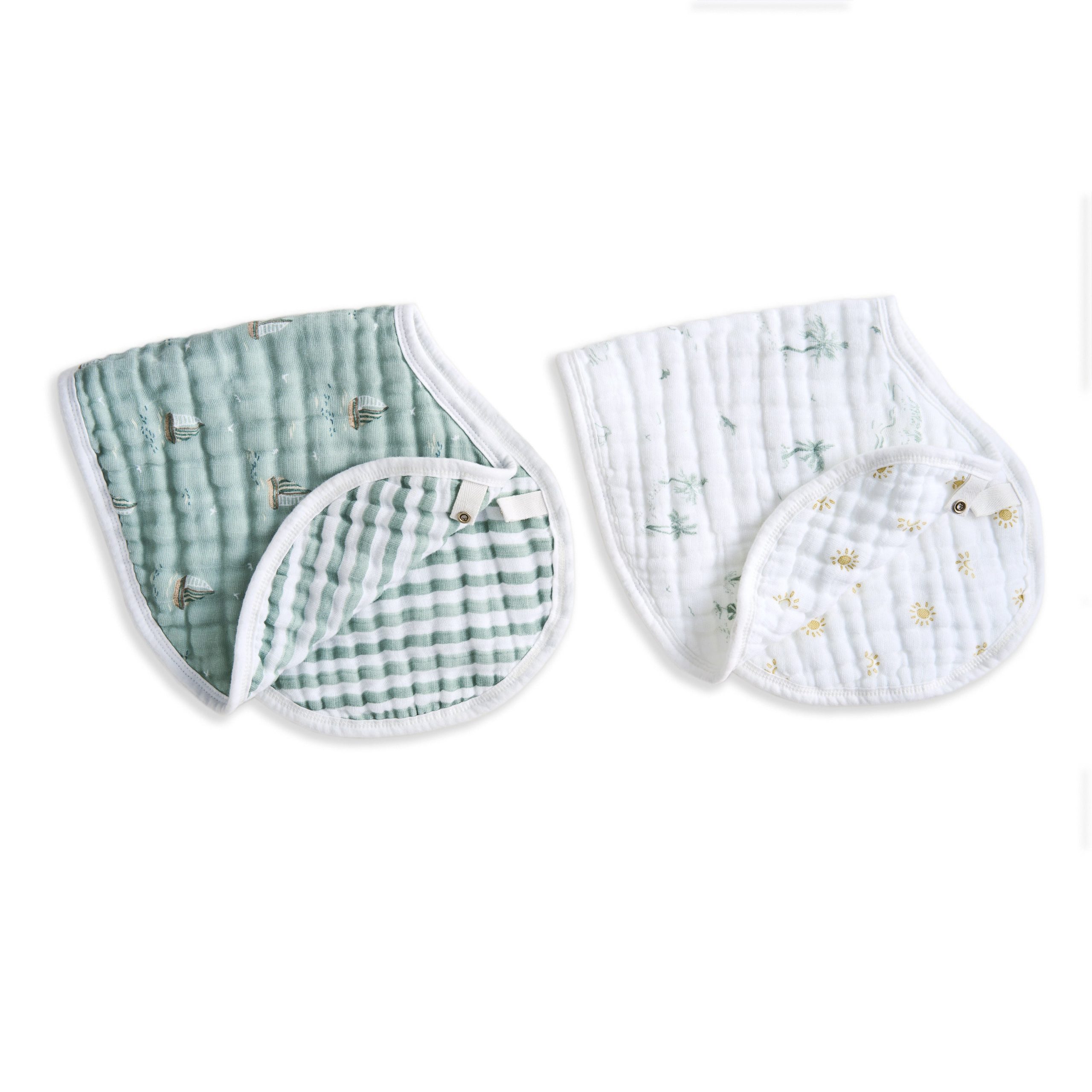 organic cotton muslin burpy bibs 2 pack - Image 4
