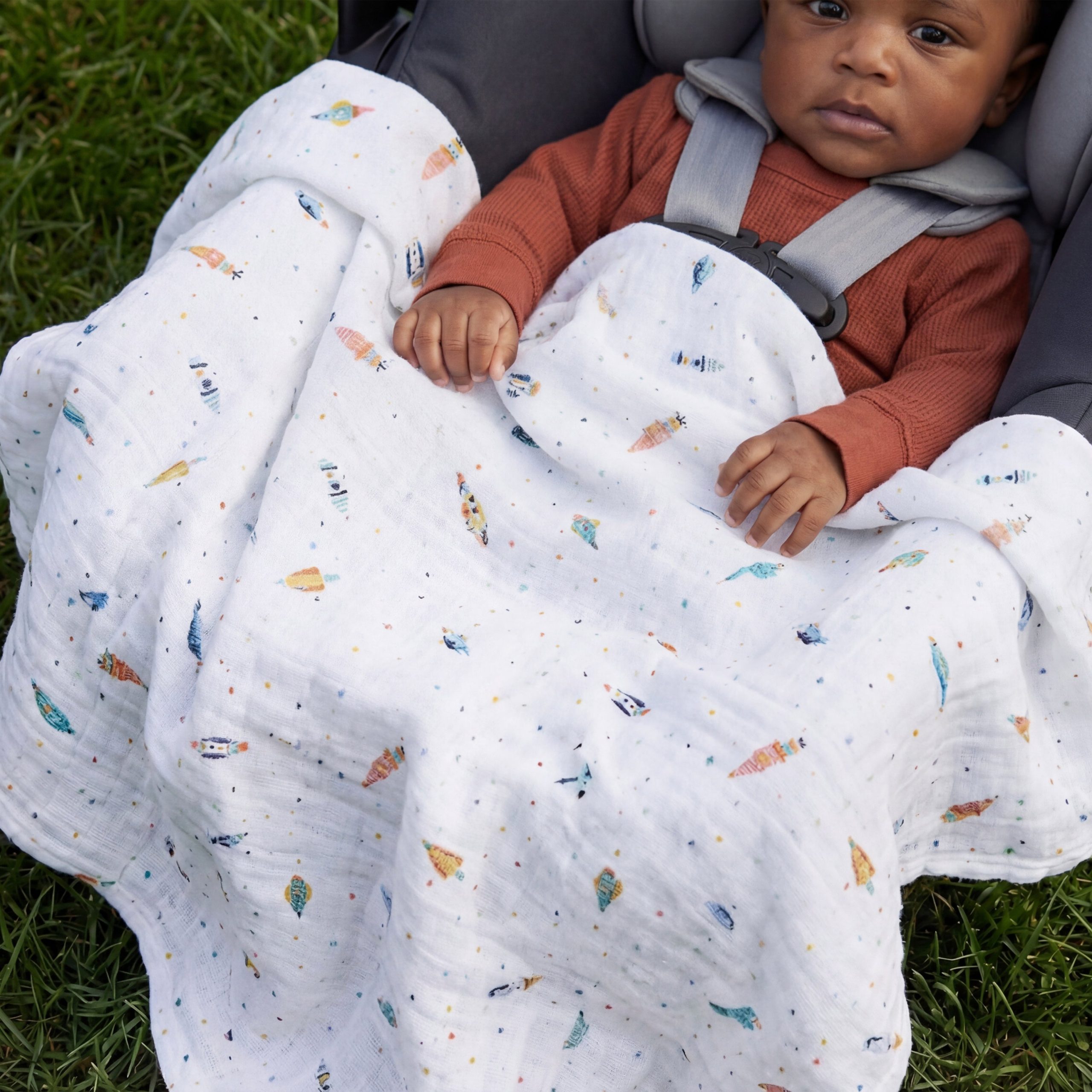 organic cotton muslin dream blanket - Image 2