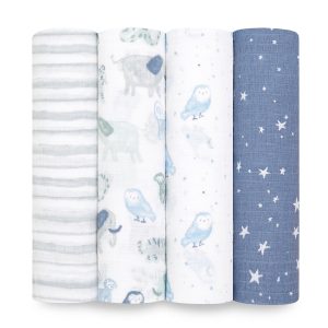 essentials cotton muslin swaddle blanket 4 pack