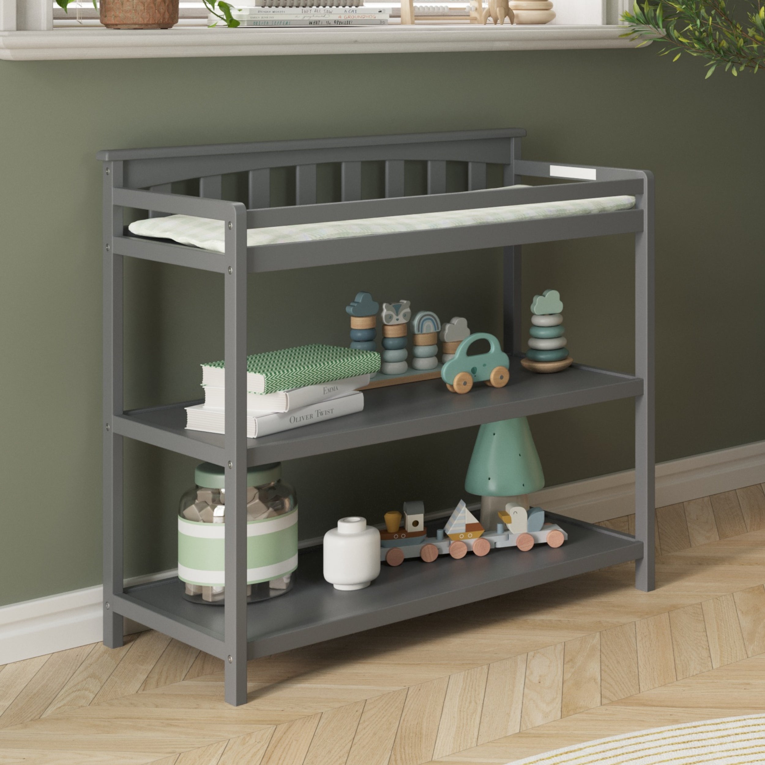 Flat Top Baby Changing Table. Cool Gray - Image 2