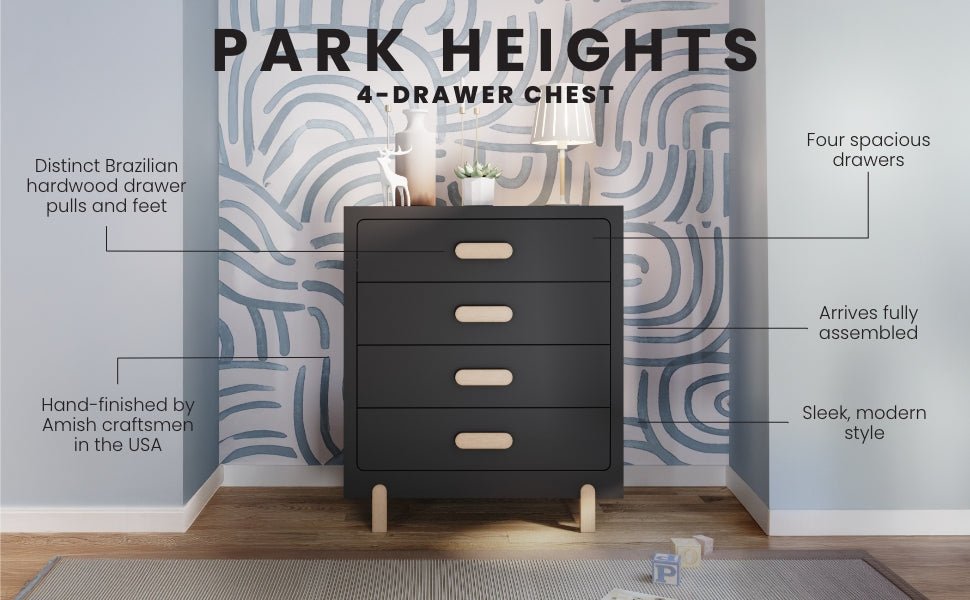 Park Heights 4-Drawer Chest - Caviar Black - Image 4