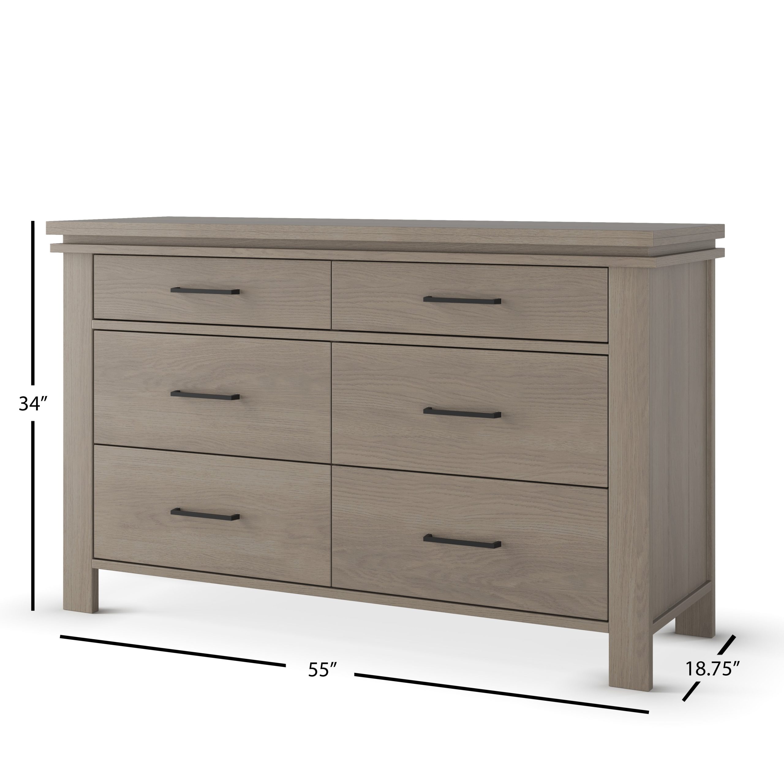 Denman Double Dresser. Crescent Gray - Image 3