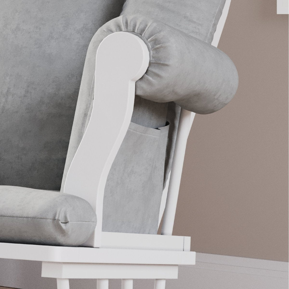 Cozy Glider and Ottoman. Matte White - Image 2