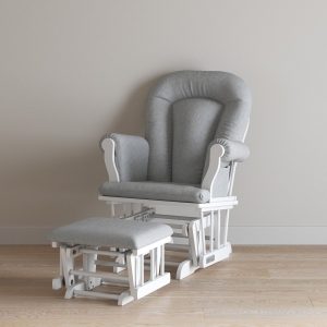 Cozy Glider and Ottoman. Matte White