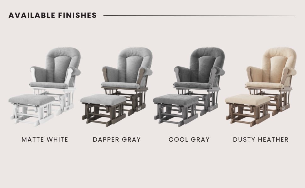 Cozy Glider and Ottoman. Matte White - Image 9