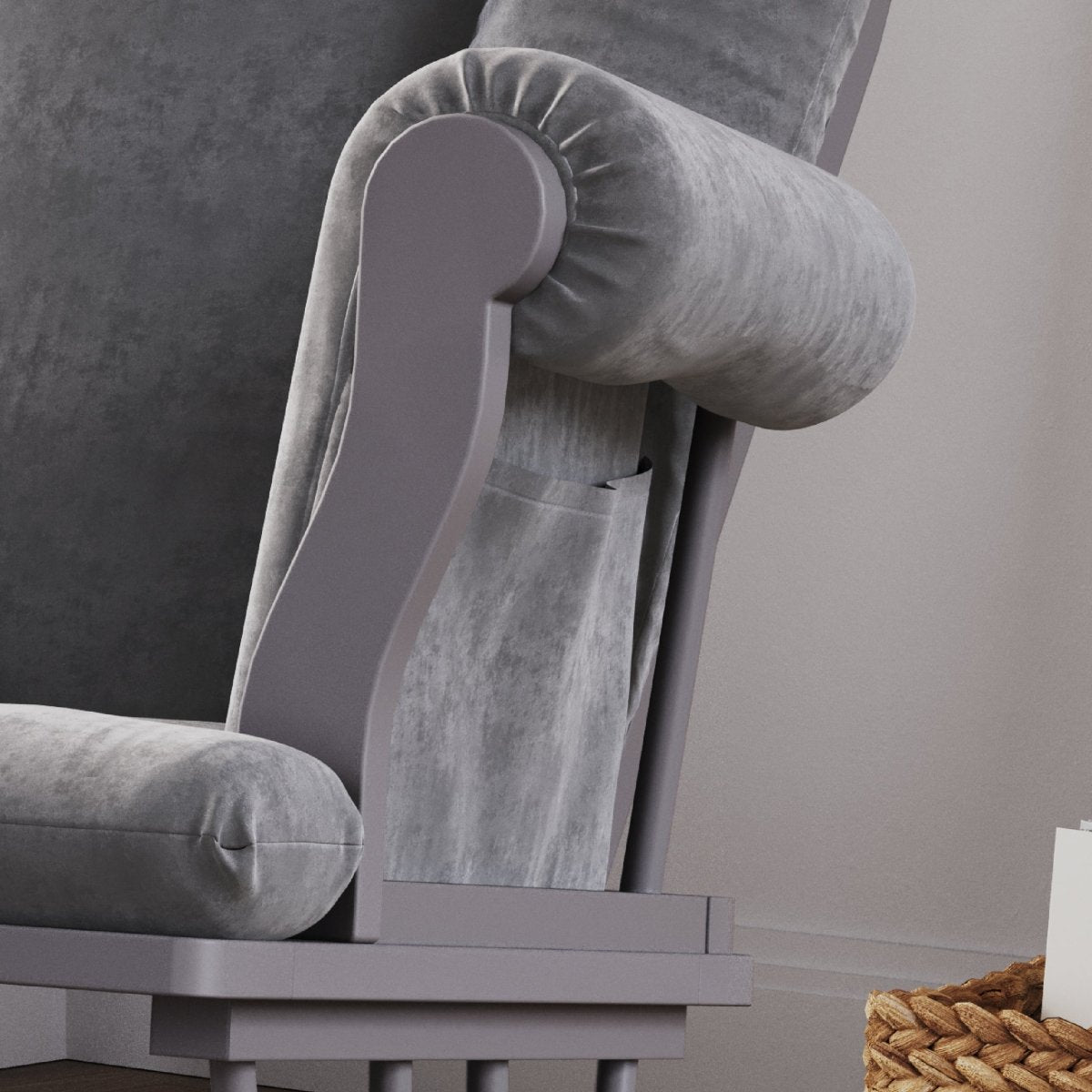 Cozy Glider and Ottoman. Cool Gray - Image 2
