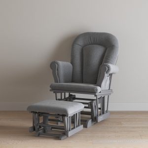 Cozy Glider and Ottoman. Cool Gray