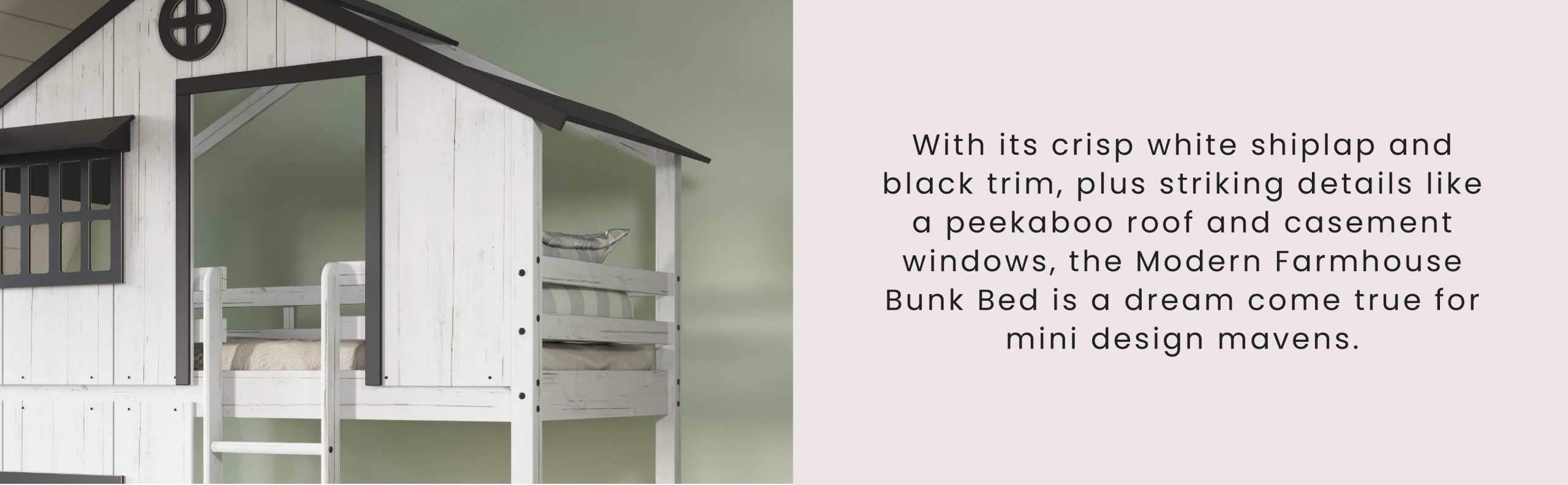 Modern Farmhouse Twin Over Twin Bunk Bed. White/Black - Image 11