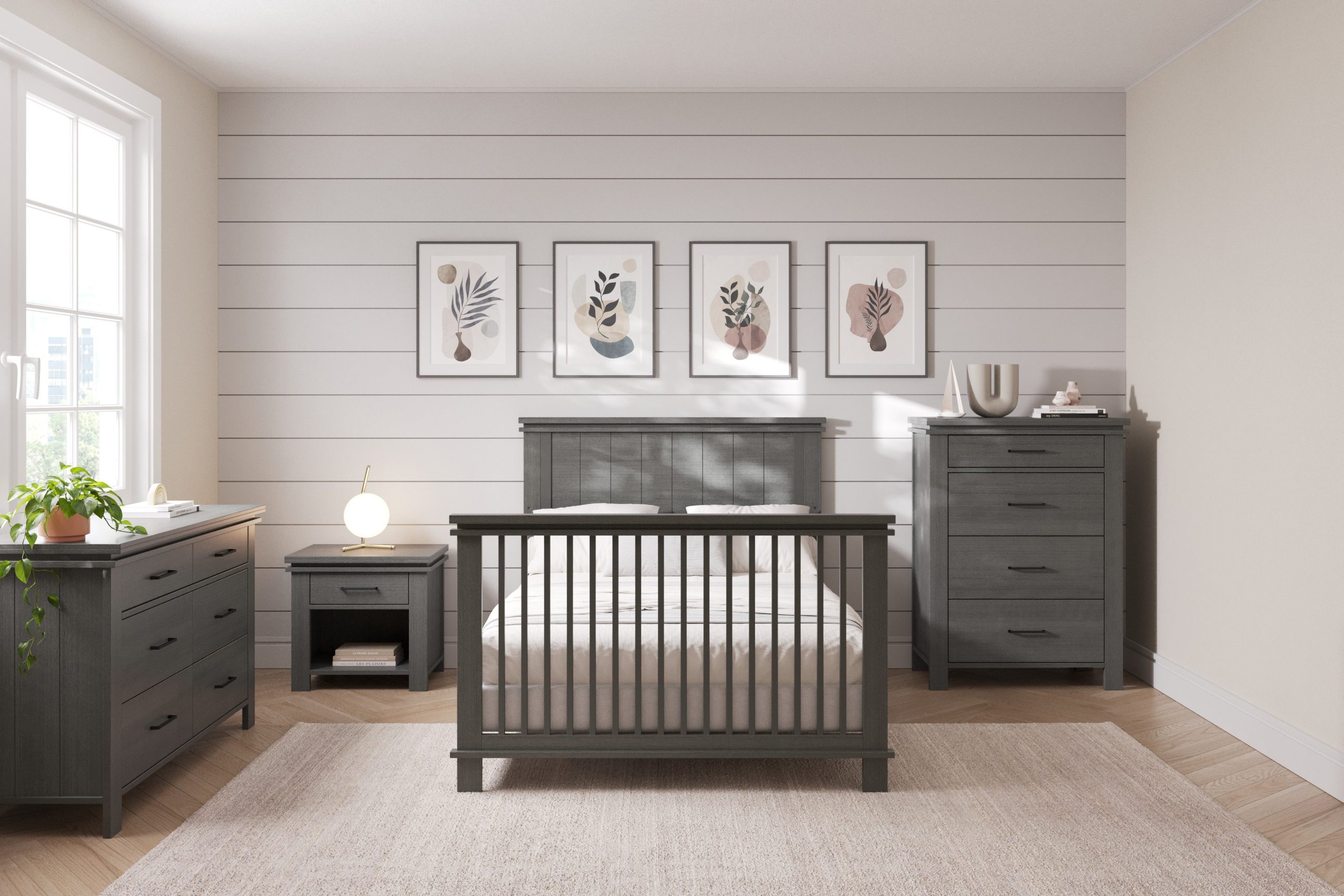 F06424 - Full-Size Bed Rails. Midnight Grey - Image 2