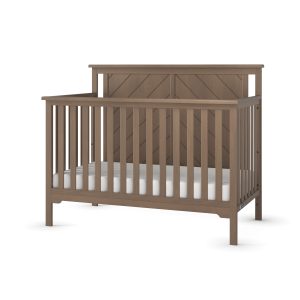Hampton Flat Top 4-in-1 Convertible Crib. Dusty Heather