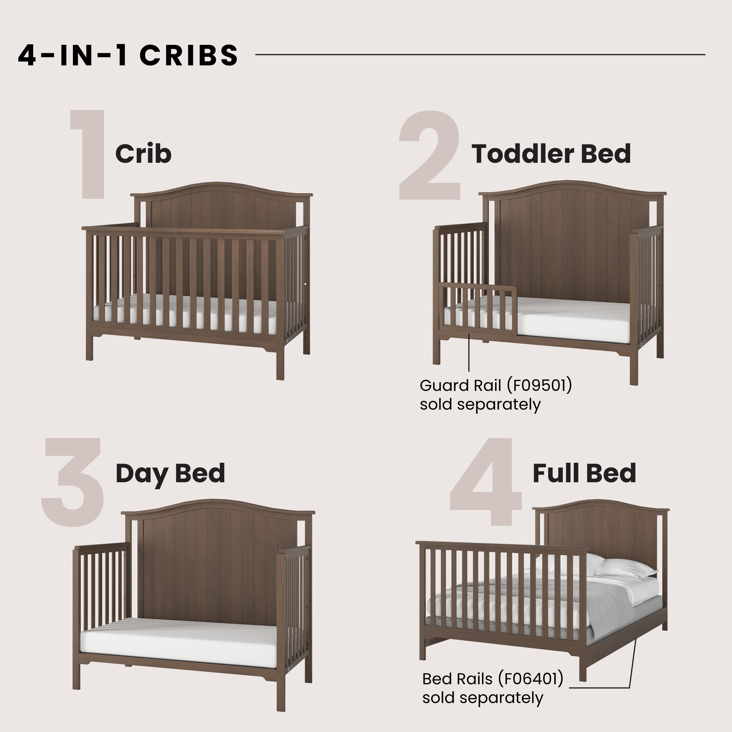 Hampton Arch Top 4-Piece Nursery Set - Image 4