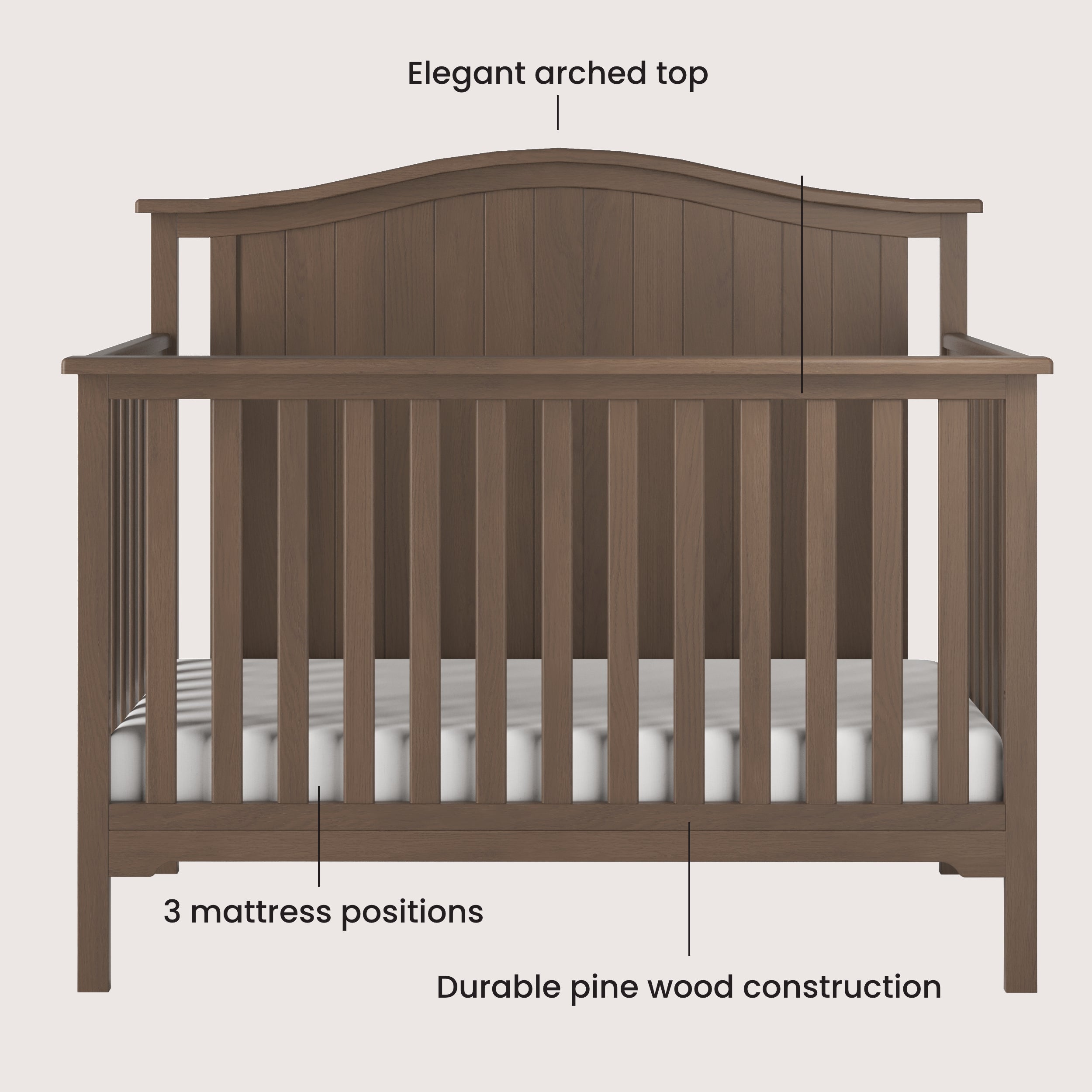 Hampton Arch Top 4-Piece Nursery Set - Image 3