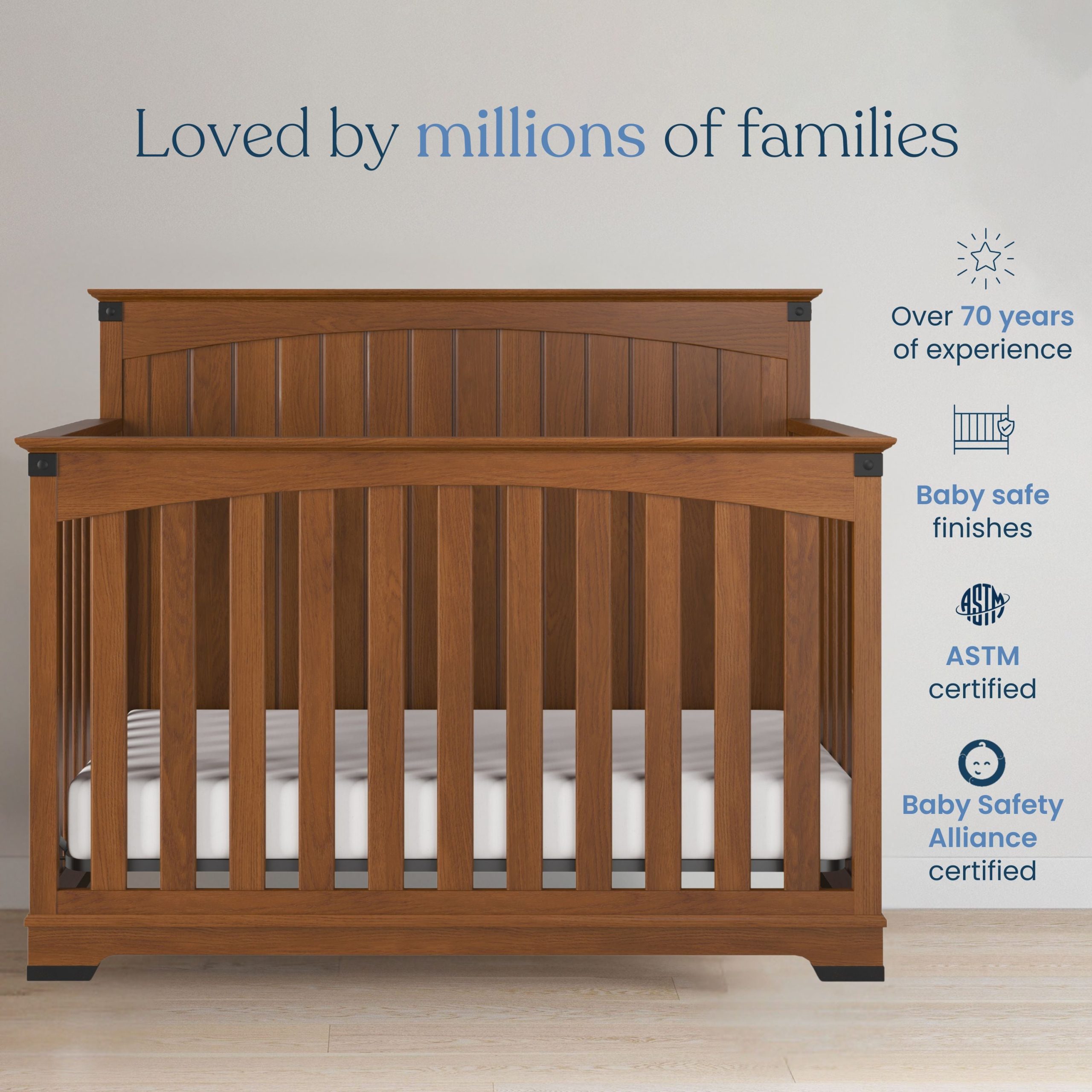 Redmond Full Panel 2-Piece Crib and DreamWeave Set. Coach Cherry - Image 6