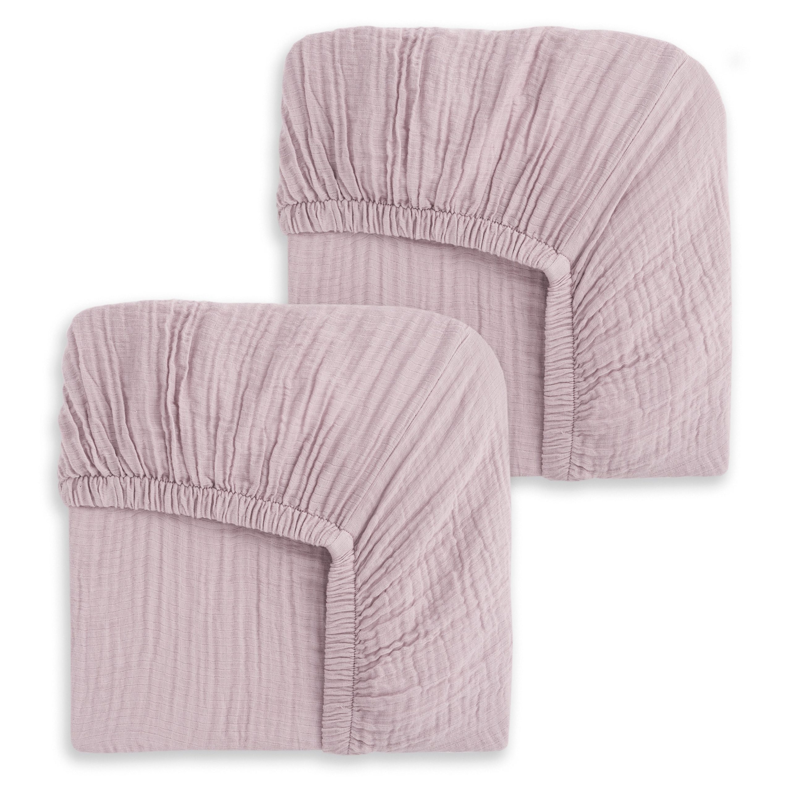 Fitted Crib Sheets 100% Organic Cotton Muslin 2 Pack