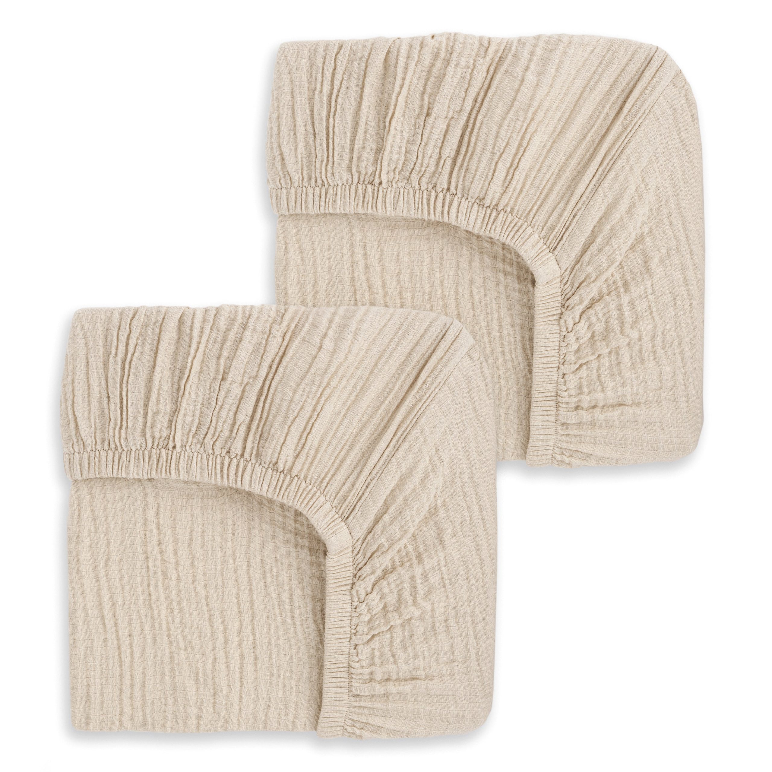 Fitted Crib Sheets 100% Organic Cotton Muslin 2 Pack