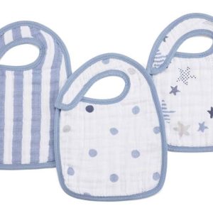 boutique 100% cotton muslin snap bibs 3 pack