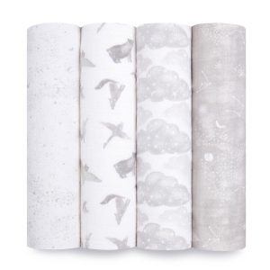 organic cotton muslin swaddle blanket 4 pack