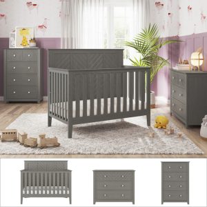 Atwood 3-Piece Nursery Set with Crib. Dresser and Chest