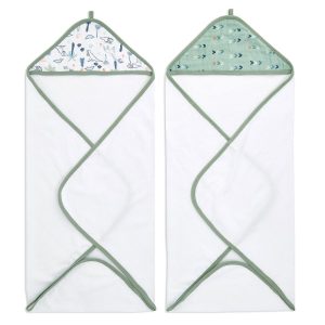 essentials cotton muslin hooded towels 2 pack