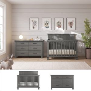 Denman 2-Piece Nursery Set with Crib and Dresser