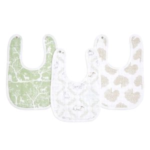 essentials cotton muslin snap bibs 3 pack