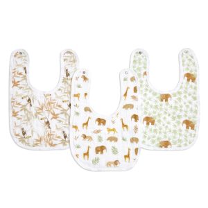 essentials cotton muslin snap bibs 3 pack