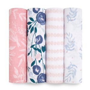 essentials cotton muslin swaddle blanket 4 pack