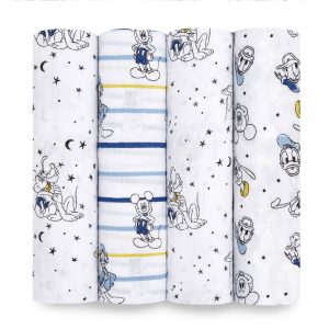 Disney™ essentials cotton muslin swaddle blanket 4 pack