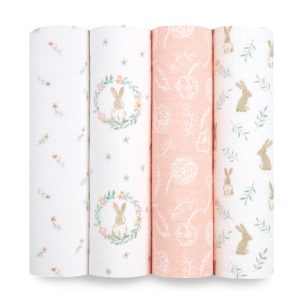 essentials cotton muslin swaddle blanket 4 pack