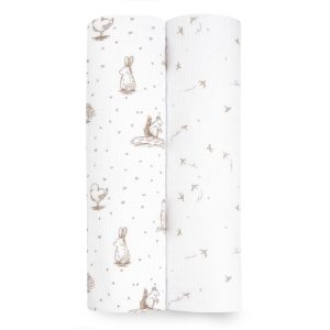 essentials silky soft swaddle blanket 2 pack