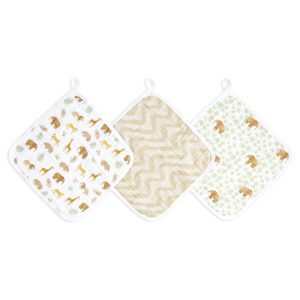 essential cotton muslin washcloths 3 pack