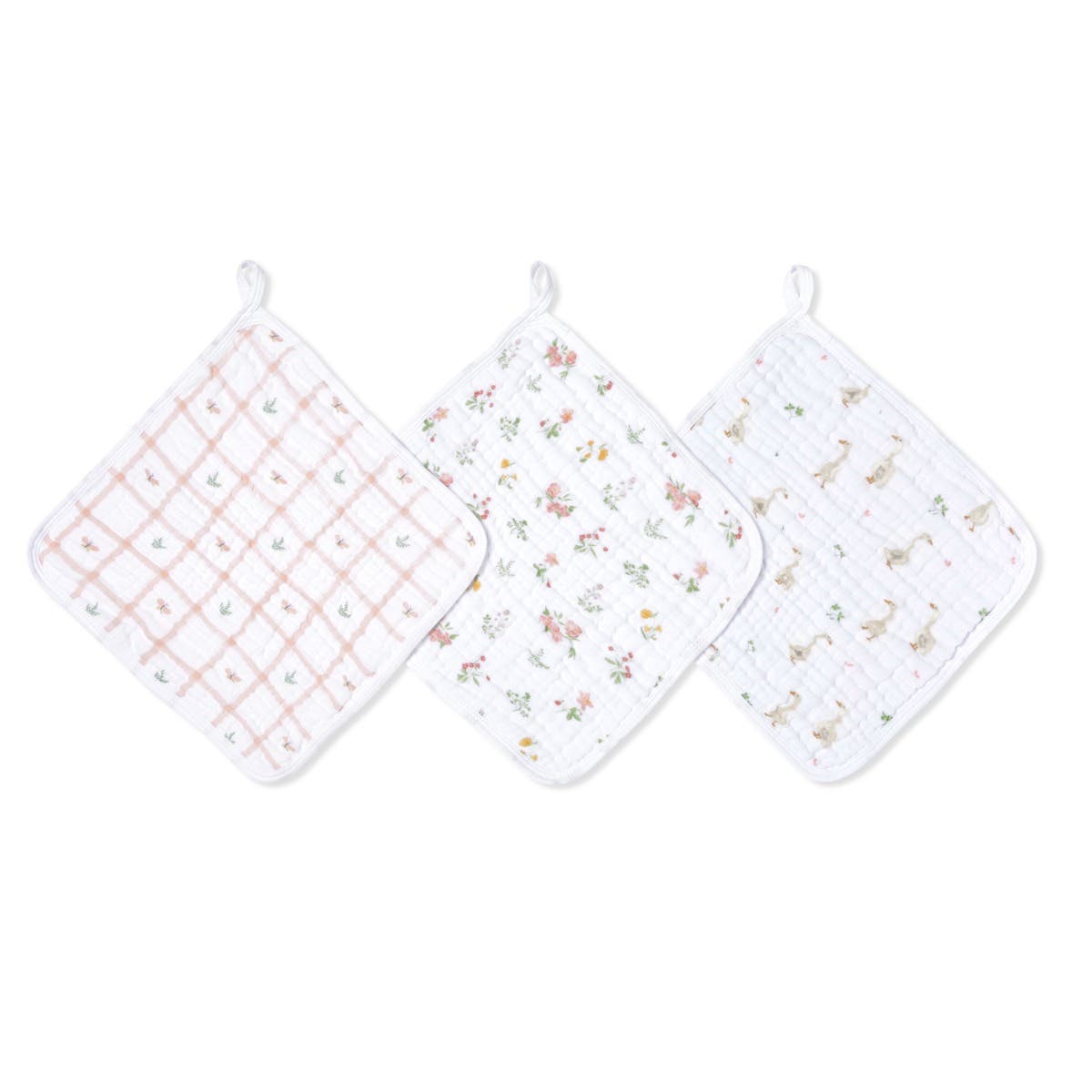 essential cotton muslin washcloths 3 pack