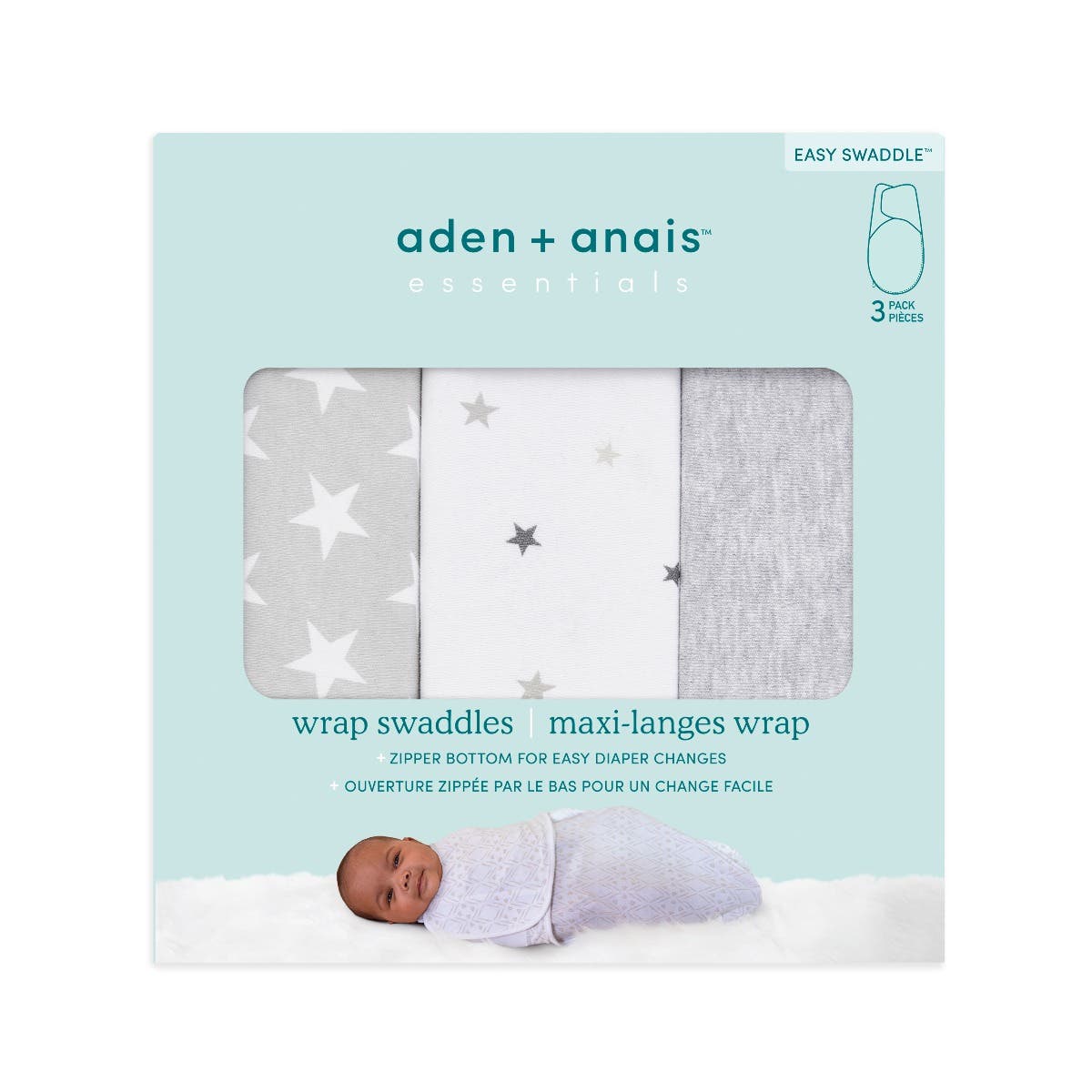 essentials easy swaddle wrap quick change 3 pack TOG 1.0 - Image 8
