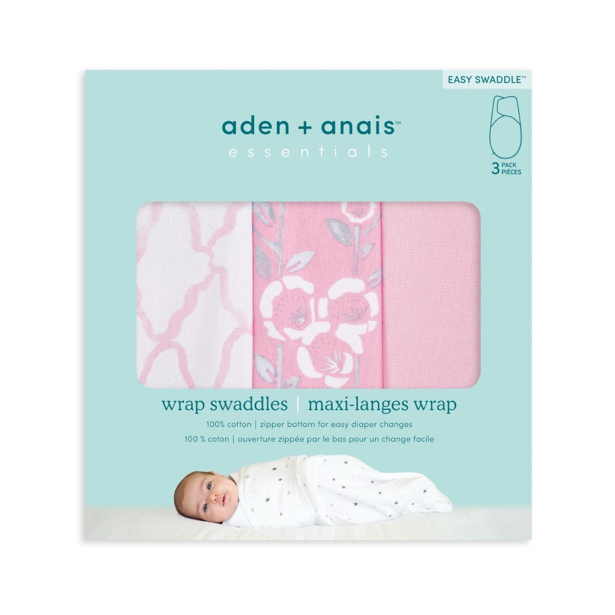essentials easy swaddle wrap quick change 3 pack TOG 1.0 - Image 8