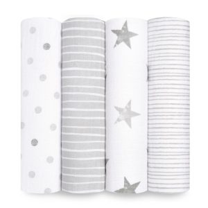 essentials cotton muslin swaddle blanket 4 pack